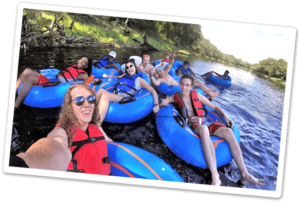 Tubing down the river